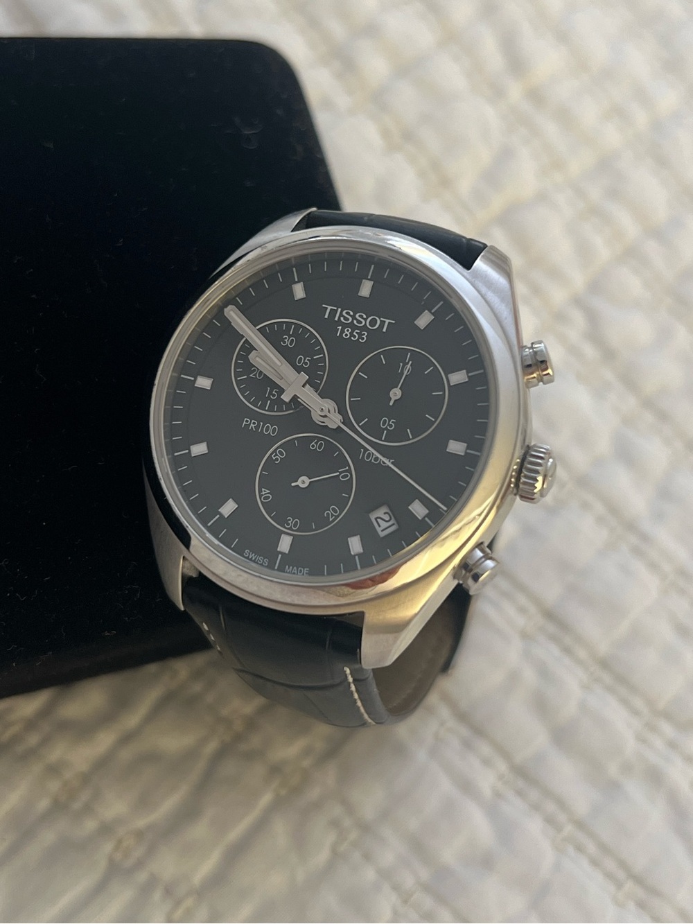 Tissot PR 100 41mm Men's Black Dial Stainless Steel Chronograph Watch